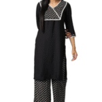 Women Solid Crepe Kurta Set with Palazzos