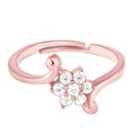 Silver Rose Gold Snowflake Ring, Adjustable | Gifts for Women and Girls