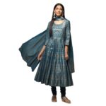 Women Cotton Anarkali Kurta Churidar Suit Set