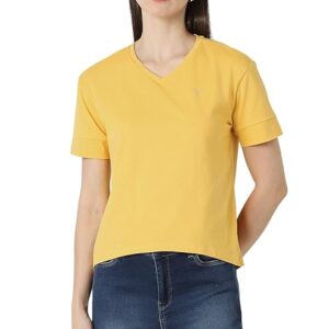 Women's Cotton Regular Fit Half Sleeve V-Neck Casual T-Shirt